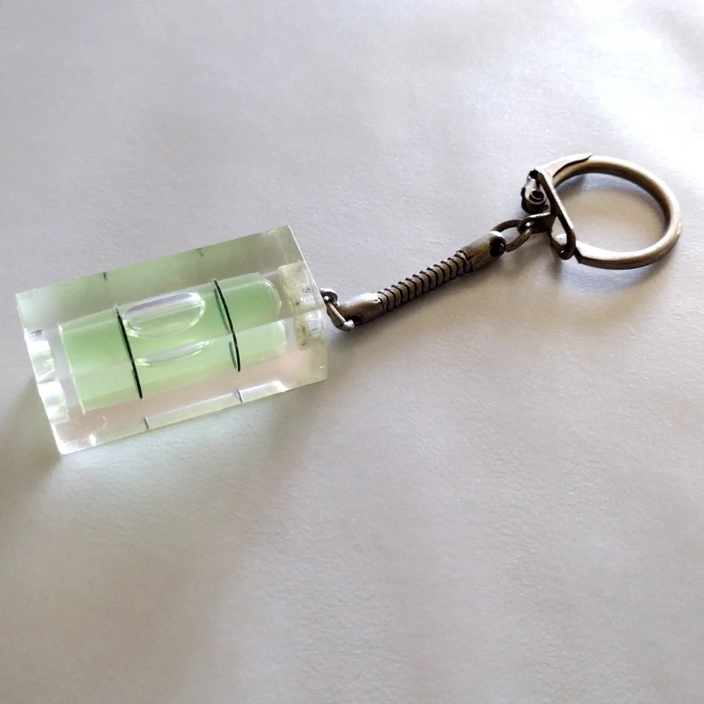 Spirit Level Bubble Level Keychain Keyring Tool Bag or Purse Charm